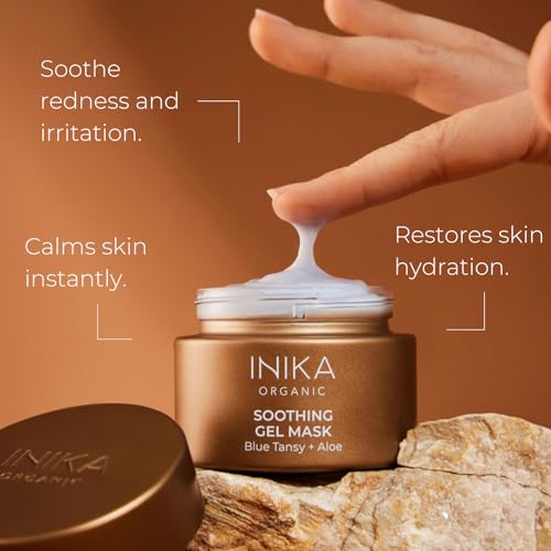 INIKA Organic Soothing Gel Mask | Instantly Calm, Luxurious, Cooling & Repairs Damaged Skin, Vegan, Sensitive Ingredients. 50mL