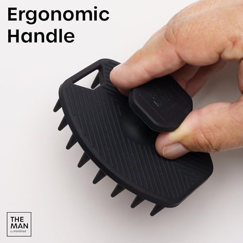 The Man Silicone Beard Scrubber for Men - Beard Cleansing Brush & Exfoliator for Men, Removes Beardruff & Deep Cleans, Beard Washing Brush & Growth Accessories (1 Pack)