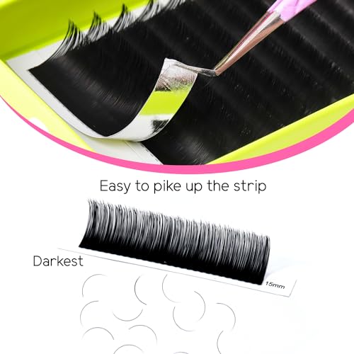 TDANCE Cashmere Lash Extensions Super Matte Black Volume Lash Extension C CC D DD B J L Curl 0.03-0.2mm Thickness Classic Lash Extensions Eyelash Extensions Professional Salon Use(0.03-DD,10-17mm)