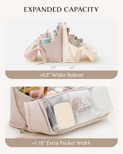 EACHY Standing Makeup Bag with Phone Holder - Waterproof