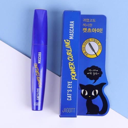 Jigott Cat's Eye Power Curling Mascara 0.42oz/12g - Long Lashes for Feminine and Charming Look (Power Curling Mascara)