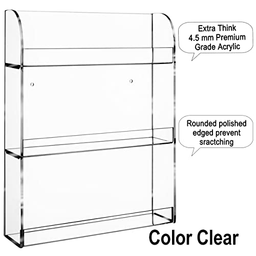 AMT Acrylic Nail Polish Racks for the Wall. CLEAR Nail Polish Display. Essential Oils Organizer. Holds up to 48 Bottles. Plus a Microfiber Cloth for Cleaning Purposes (3 Tier- 48)