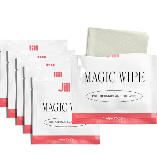 Pre-Shave Oil Wipes for Dermaplaning & Shaving - Vegan, 6 Pack