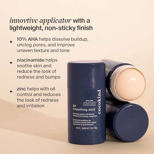 Cocokind KP Smoothing Stick, Mess-Free Keratosis Pilaris Bump Body Scrub, All Skin Types including Sensitive Skin, Fragrance Free, Cruelty Free, Vegan, 1.7 oz