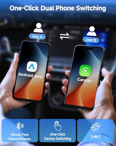 2-in-1 Wireless CarPlay & Android Auto Adapter - Compact Plug & Play