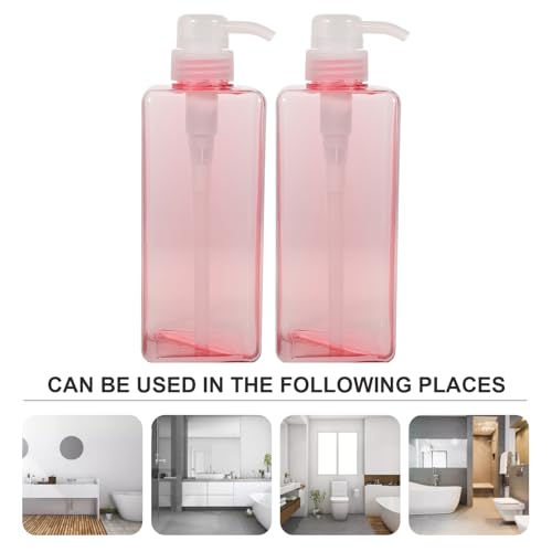 DOITOOL Four-Square Lotion Bottle with Pump Large Capacity Refillable Liquid Bottle Dispenser for Shampoo Body Wash Hand Soap Portable for Home and Hotel Use