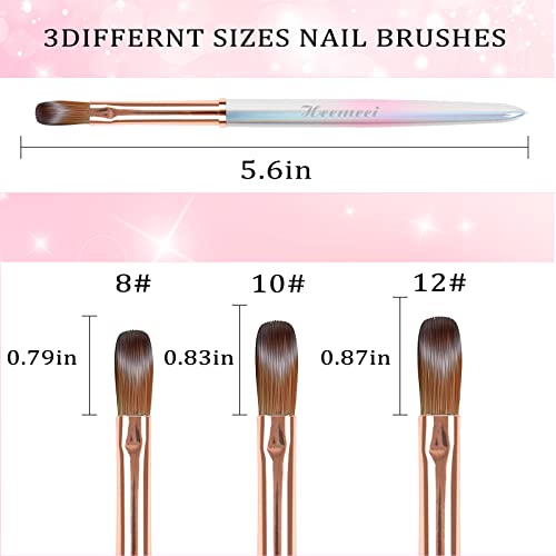 heemeei Kolinsky Acrylic Nail Brush Size 8- Nail Brushes for Acrylic Application - Acrylic Powder Brush for Nail Art - Nail Acrylic Brush for Professional Manicure DIY Home Salon (8#)…