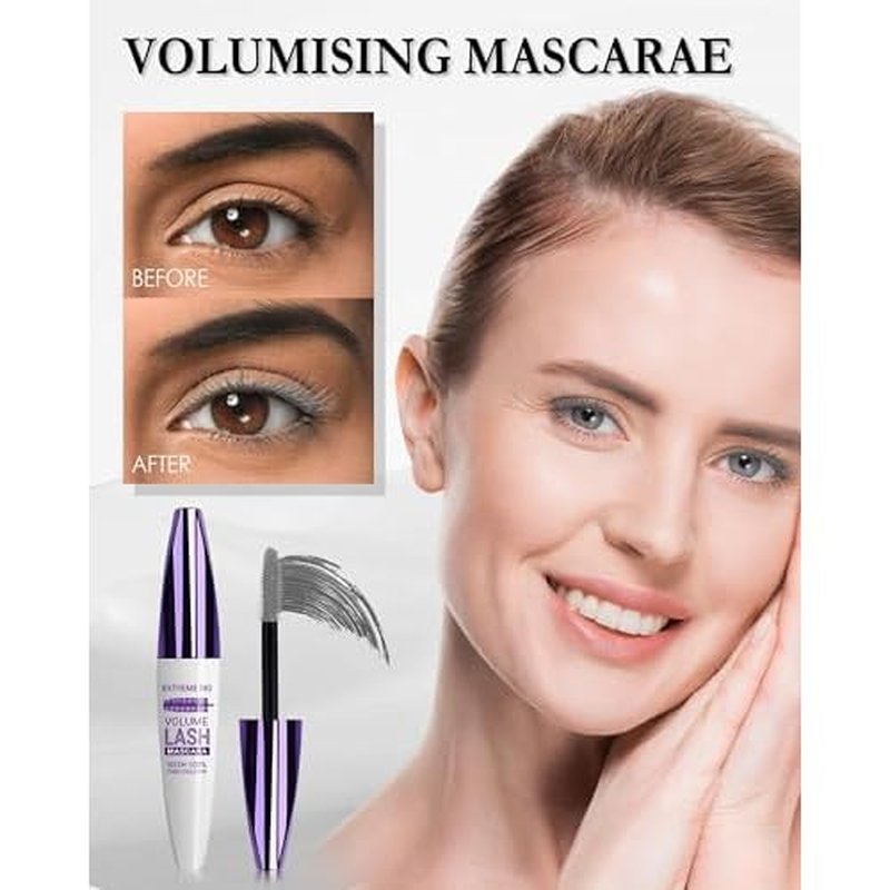 5D Grey Mascara for Eyelashes-1Pcs Longlasting Waterproof Smudge-Proof Colored Cold Gray Mascara Volume and Length, Volumizing Defining Eye Lashes, Women¡¯s Day Eye Makeup Gift for Older Women 60 plus