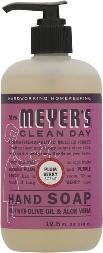 MRS. MEYER'S CLEAN DAY Hand Soap, Plumberry, Made with Essential Oils, 12.5 oz