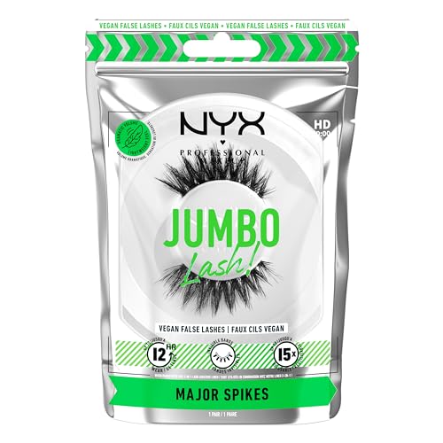 NYX PROFESSIONAL MAKEUP Jumbo Lash! Vegan False Eyelashes, Up to 12HR Wear, Reusable Fake Lashes - Major Spikes