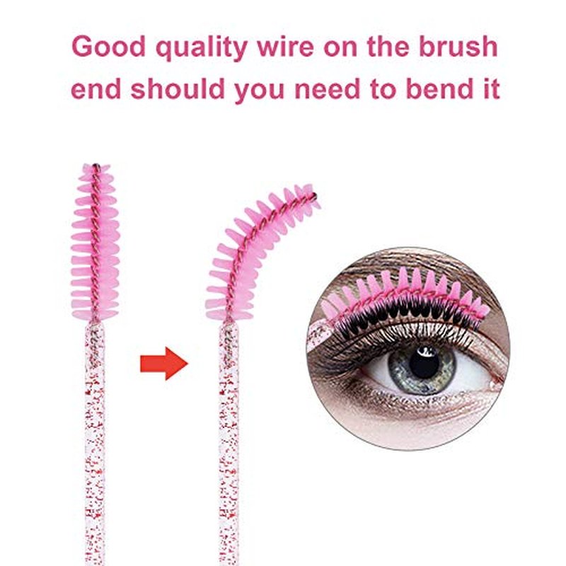 100pc Eyelash Brush Set with Container | Mascara Wands