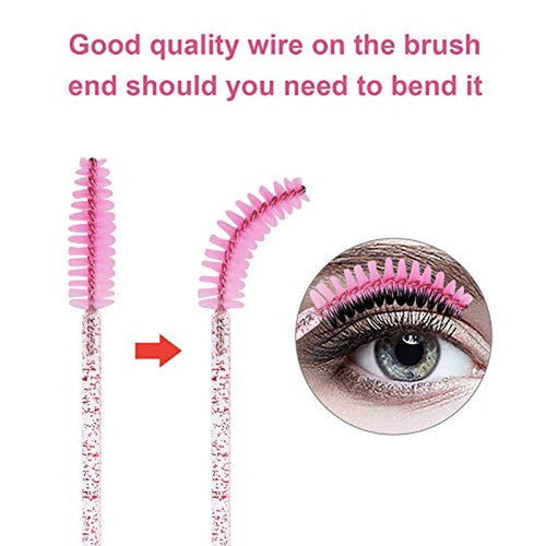 100pc Eyelash Brush Set with Container | Mascara Wands