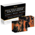 VALITIC Charcoal Kojic Acid Turmeric Black Soap for Dark Spots 4 Pack 3.52oz each