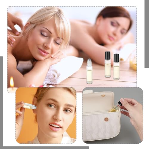 AHANDMAKER 150pcs Glass Roller Bottles 10ml Essential Oil Rollerball Leak Proof Travel Size Roll On Bottle with 6Pcs Funnel for DIY Aromatherapy Massage Holiday Gifts Decoration