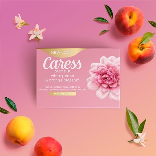 Caress Beauty Bar Soap For Silky, Soft Skin Daily Silk With Silk Extract and Floral Oil Essence 3.75 oz 2 Bars (Pack of 2)