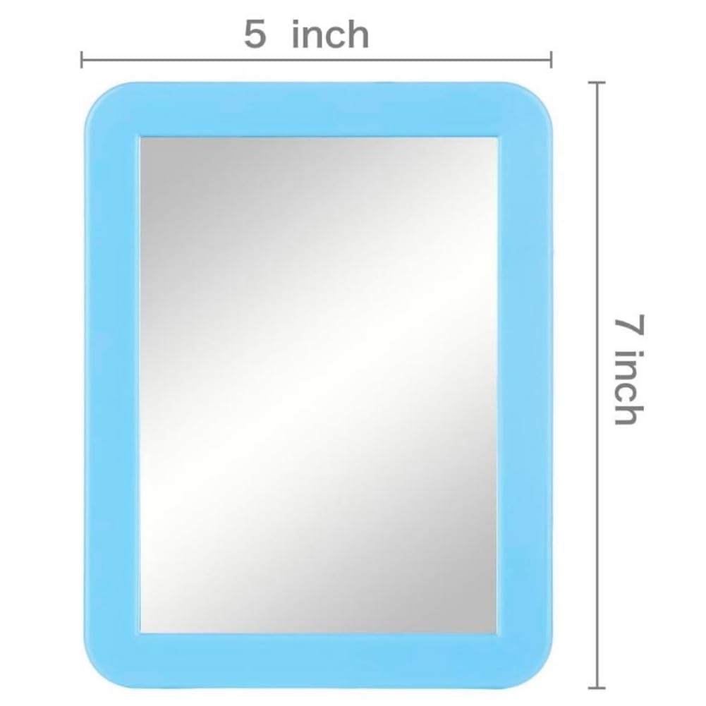 mpowtech 10 Pack Blue Magnetic Locker Mirror,5" x 7" Iocker Mirror Magnetic - Small Mirrors for School Locker, Bathroom, Workshop Toolbox, Office Cabinet,Easy Install