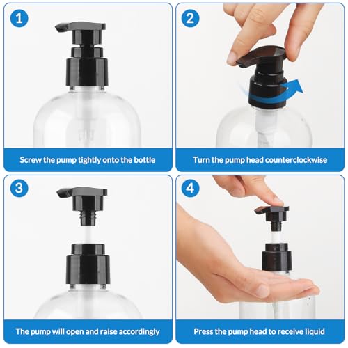 300ml Empty Pump Bottles 2 Pack Clear Plastic Dispenser