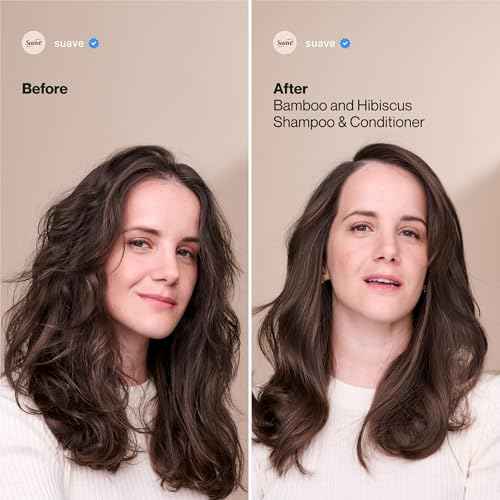Suave Bamboo & Hibiscus Volumizing Shampoo, for Fine and Flat Hair, Salon Proven System for Boosting Hair Volume and Body, 12.6 oz