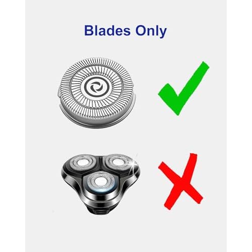 6 Pack Electric Razor Replacement Blades for Handsomeface Replacement Head Handsome Face Shaver, 2 Cleaning Brush