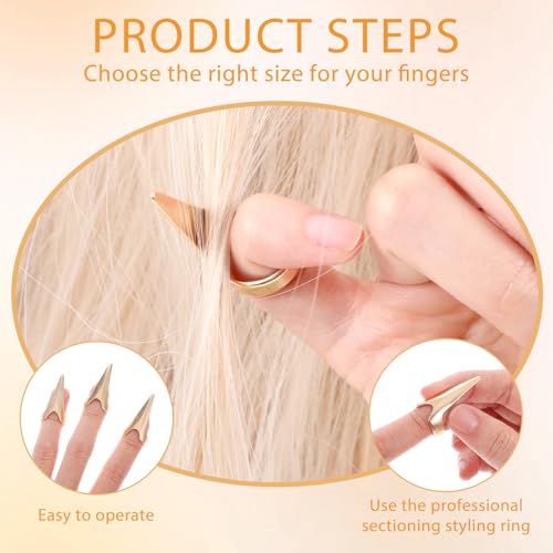 10 Piece Hair Sectioning Rings - Gold & Silver Braid Tool Set