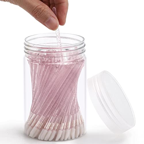 100 Pcs Disposable Lip Brushes with Container