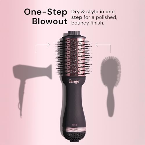 L'ANGE HAIR 75mm Black Titanium 2-in-1 Blow Dryer Brush for Fast Styling