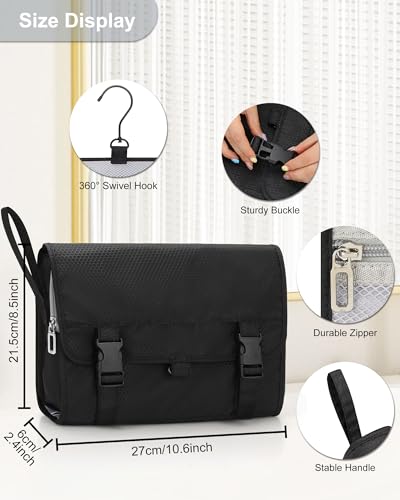 Relavel Hanging Toiletry Bag with Hook - Waterproof Travel Organizer