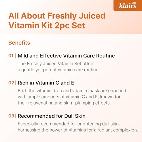 [DearKlairs] Freshly Juiced Vitamin C Drop + E Mask MINI Set, A Potent Skin Rejuvenator, Niacinamide, Antioxidant Serum