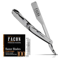 Fac?n Straight Razors for Men - Professional Barber Straight Edge Razor Kit with 100 Blades, Classic Stainless Steel Barbero Shaver for a Smooth & Precise Shave, Premium Barber Razor for Men's Shaving