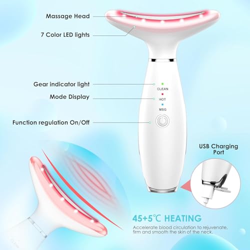 7-Color Red Light Therapy Face Massager with Vibration & Heat