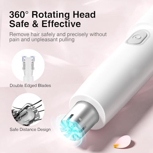 TOUCHBeauty Ear and Nose Hair Trimmer for Women-Upgraded All-in-One Facial Hair Trimmer with 11,000 RPM Powerful Motor, Rechargeable, IPX7 Waterproof, Easy to Clean, for Face Ear Nose and Eyebrow
