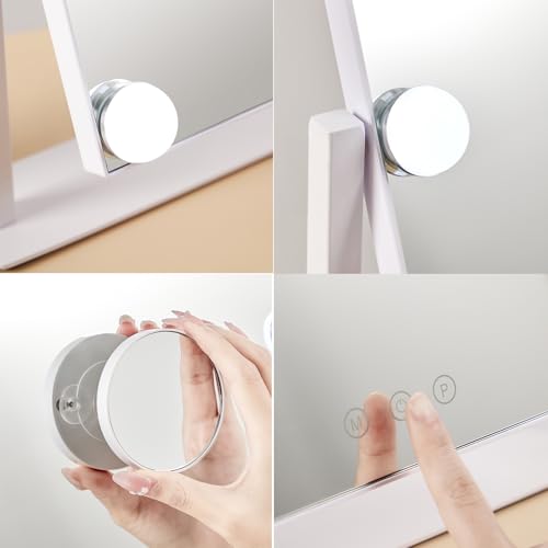 Hollywood Vanity Mirror with 12 Dimmable Bulbs & 5X Magnification