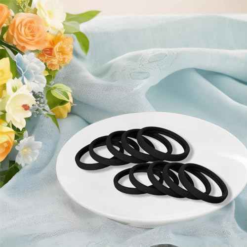Hair Ties for Women, 120 Pack Black Elastic Hair Bands, 2 Inch Seamless No-Damage Hair Elastics (Black-120pcs)