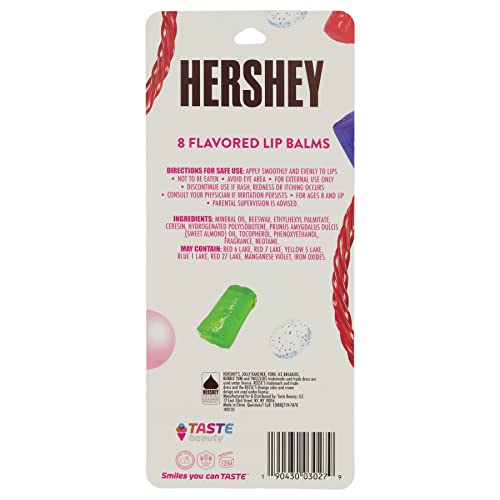 Taste Beauty for Hershey's Chocolate & Candy Flavored Lip Balms - 8 Pack Favorite Candies Flavor