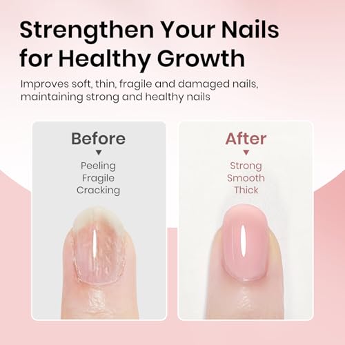 SUPWEE Nude Nail Strengthener Polish - Repair & Growth, 0.54oz