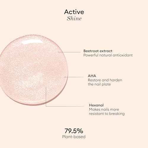 Manucurist Active Shine Illuminating & Care Nail Polish - Nail Concealer - No Lamp - Ultra-Shiny 2 in 1 Nude Gel Polish: Nail Strengthener and Growth, Highlighter & Care - Damaged Nails Repair