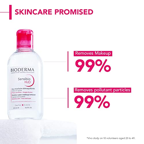 Bioderma - Sensibio H2O - Micellar Water - Cleansing and Make-Up Removing - Refreshing feeling - for Sensitive Skin, 3.4 Fl Oz (Pack of 1)