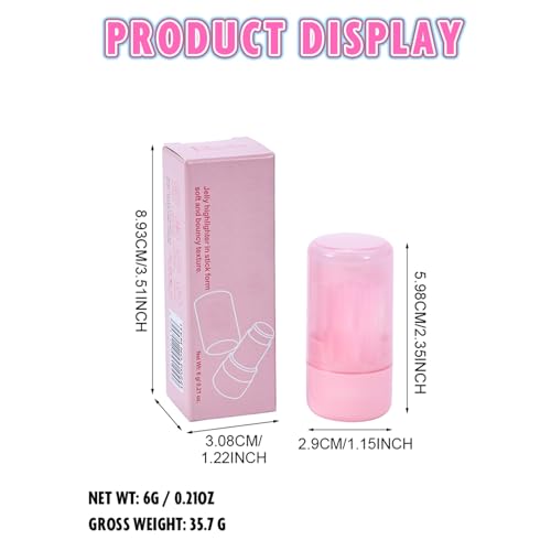 Cream Highlighter Stick 2-Pack - Jelly Gel Shimmer for Face & Body