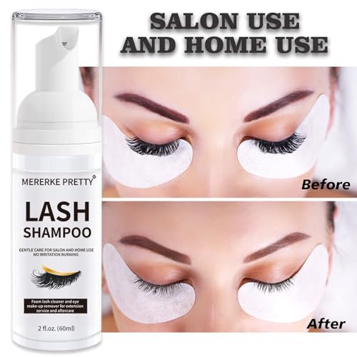 Eyelash Extension Shampoo 60ml + 2 Brushes - Foaming Cleanser