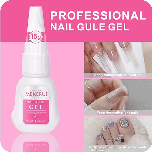 MEKERUI Nail Glue for Press-On Nails - Strong, Waterproof, Fast-Drying Gel (1)