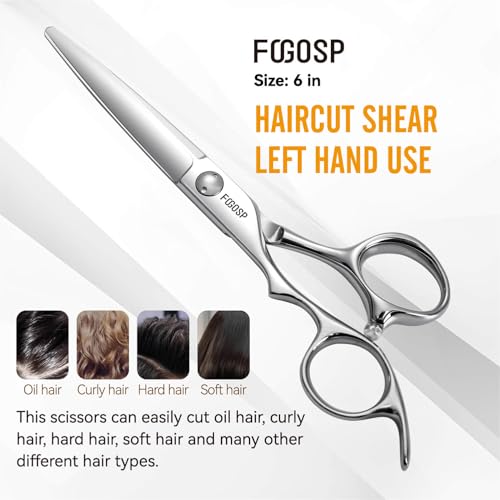 FOGOSP 6-Inch Left Hand Hair Shears Set VG10 Japanese Steel for Barbers & Salons