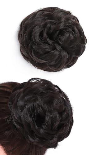 Rose bud Messy Bun Hair Pieces For Women Hair Bun Extension Updo Curly Messy Bun Scrunchie