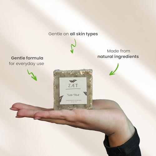 ZAET 2-Pack Wild Mint Bar Soap ? Made with Wild Mint Extract, Olive Oil and Coconut Oil - Handmade Soap Bar for Face, Body and Hands - Gently Cleanses and Refreshes All Skin Types- For Men and Women