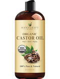 Organic Castor Oil 16 Fl Oz - Pure Nourishing Hair & Skin Moisturizer - Handcraft Blends
