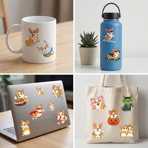 96 PCS Corgi Temporary Tattoos for Kids - Pre-Cut
