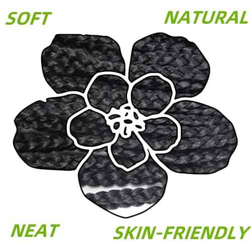 Goddess Box Braids Crochet Hair for Black Women 14 Inch Short Crochet Braids with Curly Ends Pre Looped 8 Packs Bohemian Style Goddess Box Braid Hair Extensions (1B)