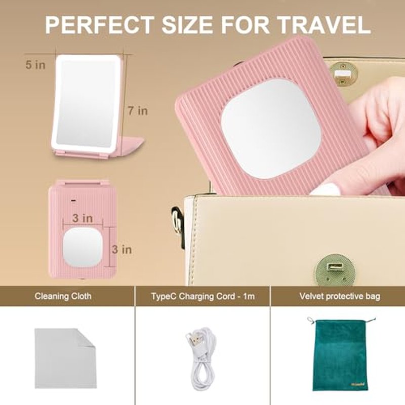 Mocado 10X Magnifying Makeup Mirror with Light & Rechargeable Battery