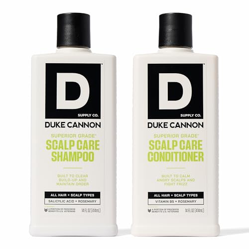 Duke Cannon Superior Grade Scalp Care Shampoo & Conditioner Bundle, 2-Pack, 14 oz Each ? Deep Cleansing, Scalp Soothing, Sulfate-Free, Moisturizing Hair Care for Men
