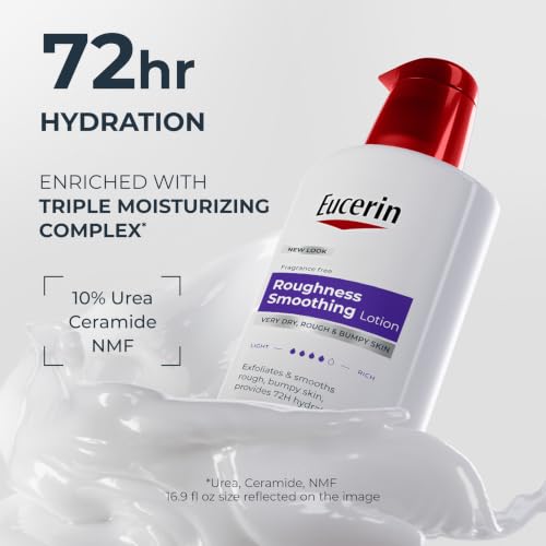 Eucerin Roughness Smoothing Body Lotion with Urea - 16.9 fl oz Hydrating Moisturizer for Dry, Bumpy Skin