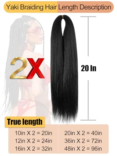 Pre-Stretched Braiding Hair 10 Inch, 4 Packs Yaki